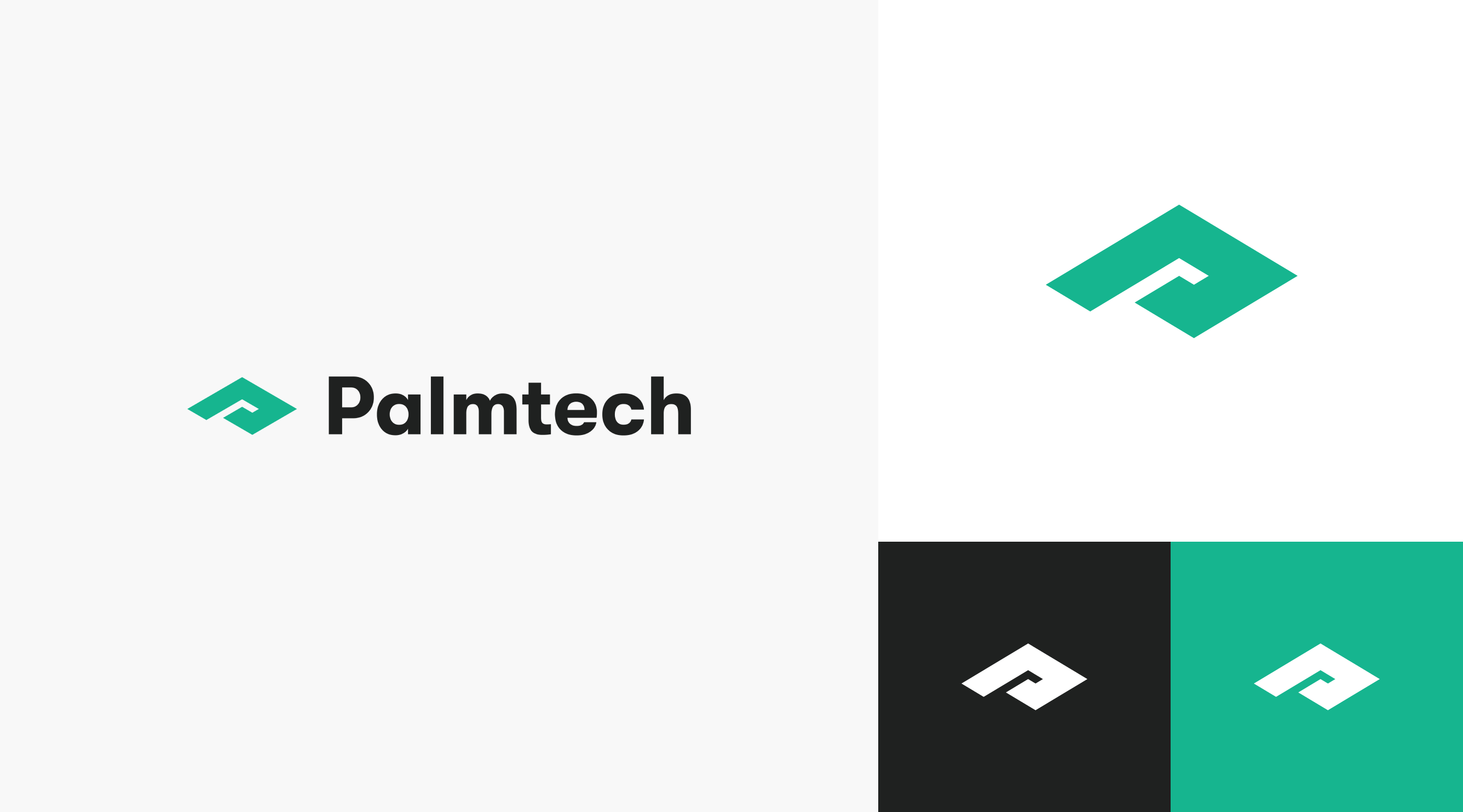 Palmtech logo on white, black, and green